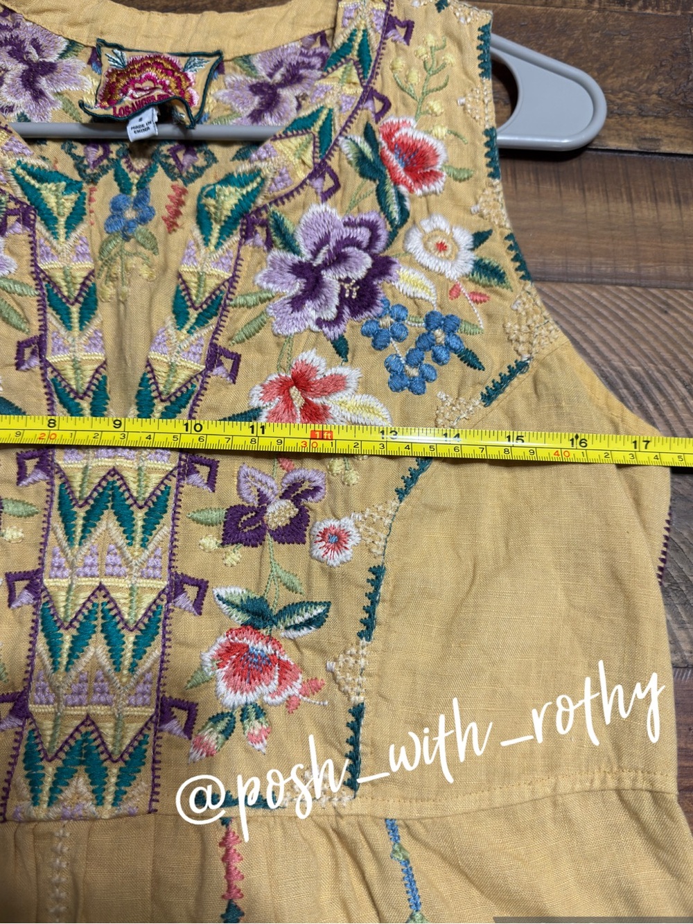 Johnny Was Majorca Linen Embroidered Sleeveless Dress - Picture 6 of 7
